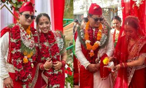 Read more about the article विवाह बन्धनमा बाँधिए सलोन र करिश्मा(तस्विर)