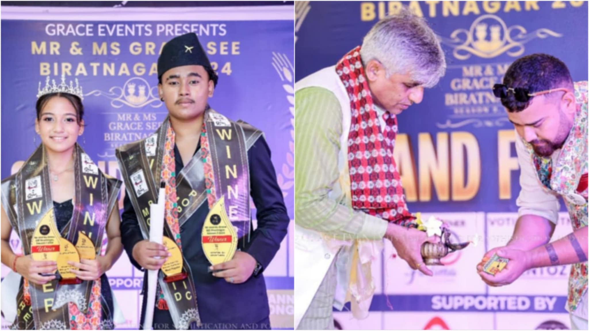 Read more about the article ग्रेस इभेन्ट्सको आयोजनामा सम्पन्न मिस्टर एंड मिस  ग्रेस एसईई बिराटनगर, सिजन २  को उपाधि सृष्टि र सुजल लाई